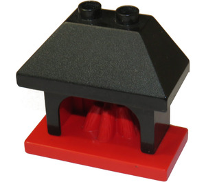 Duplo Fireplace with Black top. 2 studs on top (4918)