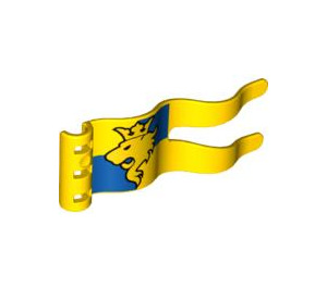 Duplo Drapeau 2 x 5 avec Lion sur Bleu et Jaune Carrés avec trous (51725 / 51761)