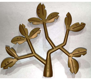 Duplo Flat Dark Gold Plant Tree Leaves, 12 on a Branch (44542)