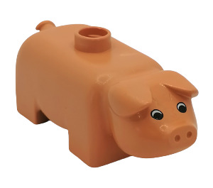 Duplo Flesh Pig with Eyes with Pupils