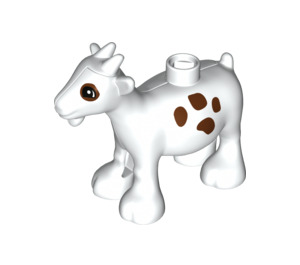 Duplo Goat met Bruin Patches en Oog Rings (11371)