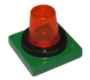 Duplo Green 2 x 2 Flashlight Base with transparent orange light (40867 / 41195)