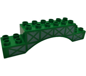 Duplo Green Arch Brick 2 x 10 x 2 with Girder Pattern (51704 / 60831)