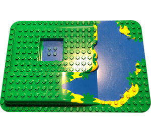 Duplo Green Baseplate 16 x 24 with Waterfall and Pond (31073)