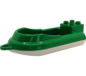 Duplo Green Boat with tow hook and White Bottom