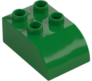 Duplo Green Brick 2 x 3 with Curved Top (2302)