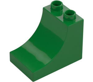 Duplo Zelená Kostka 2 x 3 x 2 s Zakřivený Rampa (2301)