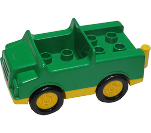 Duplo Grün Auto mit Gelb Base und Tow Bar (2218)