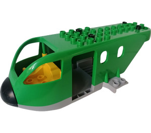 Duplo Green Cargo Plane with Medium Stone Gray Base (62671 / 62672)