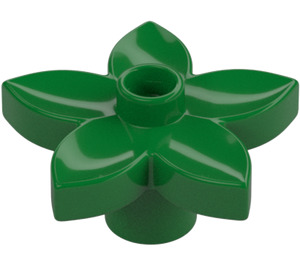 Duplo Verde Flor con 5 Angular Pétalos (6510 / 52639)