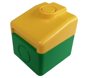 Duplo Green Locomotive Nose Part with Yellow top (6409)