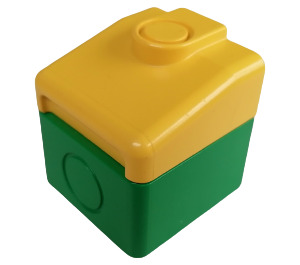 Duplo Green Locomotive Nose Part with Yellow top (6409 / 75086)