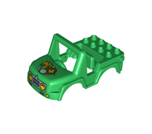 Duplo Green Off Road Vehicle Body with Giraffe (25011)