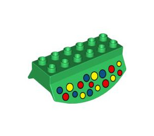 Duplo Green Tipping 2 x 6 with Red, Yellow and Blue Dots (31453 / 41246)