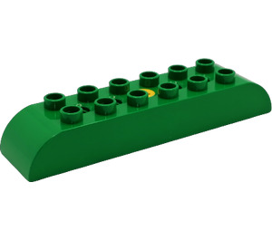 Duplo Green Toolo Brick 2 x 8 with curved tops