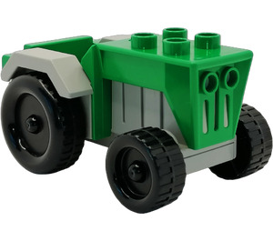 Duplo Green Tractor with Gray Mudguards (73572)