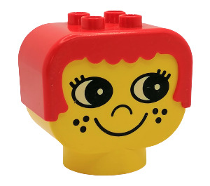 Duplo Head with Red Hair and Freckles