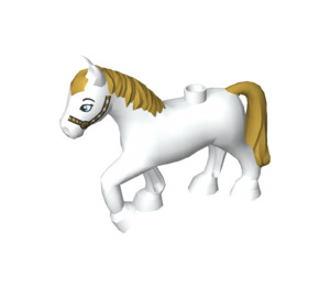 Duplo Caballo con Gold Mane y Brida (1376 / 26137)