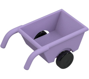 Duplo Lavender Wheelbarrow with Black Wheels (74661 / 88205)