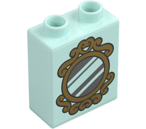 Duplo Licht aqua Steen 1 x 2 x 2 met Mirror met buis aan de onderzijde (15847 / 101574)