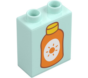 Duplo Helles Aqua Stein 1 x 2 x 2 mit Suncream Flasche (4066)