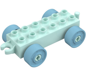 Duplo Světlá aqua Podvozek 2 x 6 s Modrá Kola (14639)