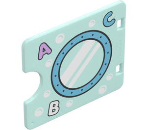 Duplo Light Aqua Door 3 x 4 with Cut Out with A B C Window (27382 / 104033)