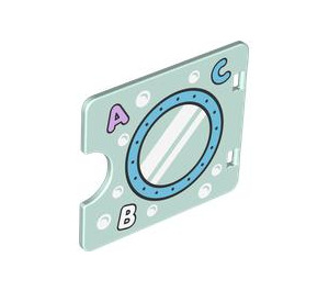 Duplo Light Aqua Door 3 x 4 with Cut Out with A B C Window (27382 / 104033)