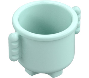 Duplo Light Aqua Pot with Grip Handles with Ridges (5729)