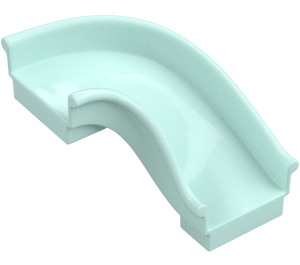 Duplo Light Aqua Right Slide 4 x 4 x 3 (35088)