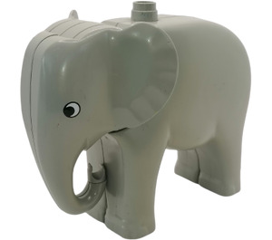 Duplo Light Gray Elephant with Rippled Ears and Movable Head