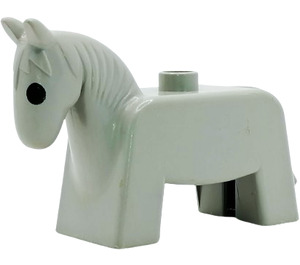 Duplo Light Gray Horse with Solid Black Eyes (4009)