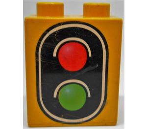 Duplo Hell orange Backstein 1 x 2 x 2 mit Traffic Light ohne Unterrohr (49564 / 52381)