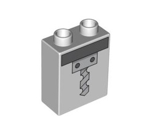 Duplo Helles Steingrau Stein 1 x 2 x 2 mit Drill ohne Unterrohr (4066 / 55883)