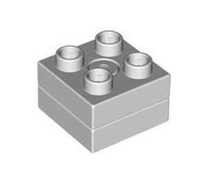 Duplo Light Stone Gray Turn Brick 2 x 2 (44538 / 44734)