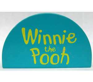 Duplo Licht turquoise Steen 2 x 4 x 2 met Gebogen bovenkant met Winnie the Pooh (31213)