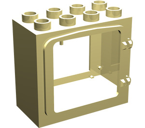 Duplo Světle žlutá Dveře Rám 2 x 4 x 3 se zvýšeným obrysem dveří a orámovanou zadní stranou (2332 / 74842)