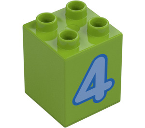 Duplo Citron Vert Brique 2 x 2 x 2 avec 4 (11940 / 31110)