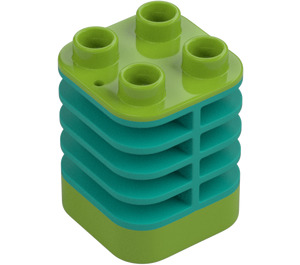 Duplo Limoen Steen 2 x 2 x 2 met Donker turquoise Flex (35110)