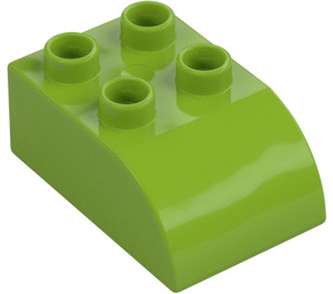 Duplo Lime Mattoncino 2 x 3 con Parte superiore curva (2302)