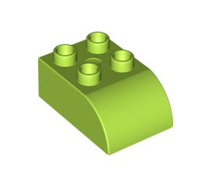Duplo Lime Brick 2 x 3 with Curved Top (2302)
