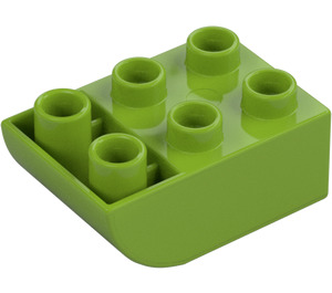 Duplo Limonka Cegła 2 x 3 z Odwrotny Nachylenie Curve (98252)