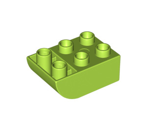 Duplo Lime Brick 2 x 3 with Inverted Slope Curve (98252)