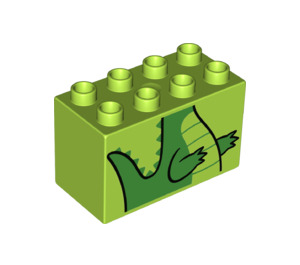 Duplo Lime Brick 2 x 4 x 2 with Dinosaur Body (31111 / 43519)