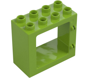 Duplo Lime Door Frame 2 x 4 x 3 with Flat Rim (61649)