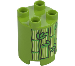 Duplo Lime Rotondo Mattoncino 2 x 2 x 2 con Bamboo (52346 / 98225)