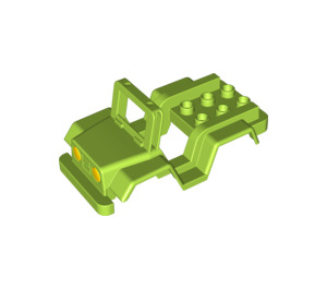 Duplo Lime Vehicle Body for Jeep with Yellow Headlights (12531)