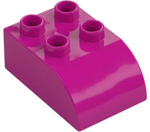 Duplo Magenta Kloss 2 x 3 med Böjd topp (2302)