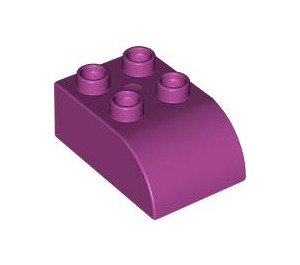 Duplo Magenta Brick 2 x 3 with Curved Top (2302)