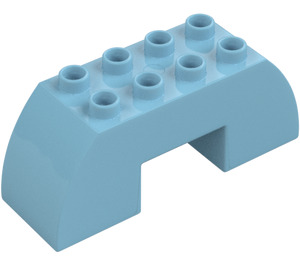 Duplo Medium azuurblauw Boog Steen 2 x 6 x 2 Gebogen (11197)